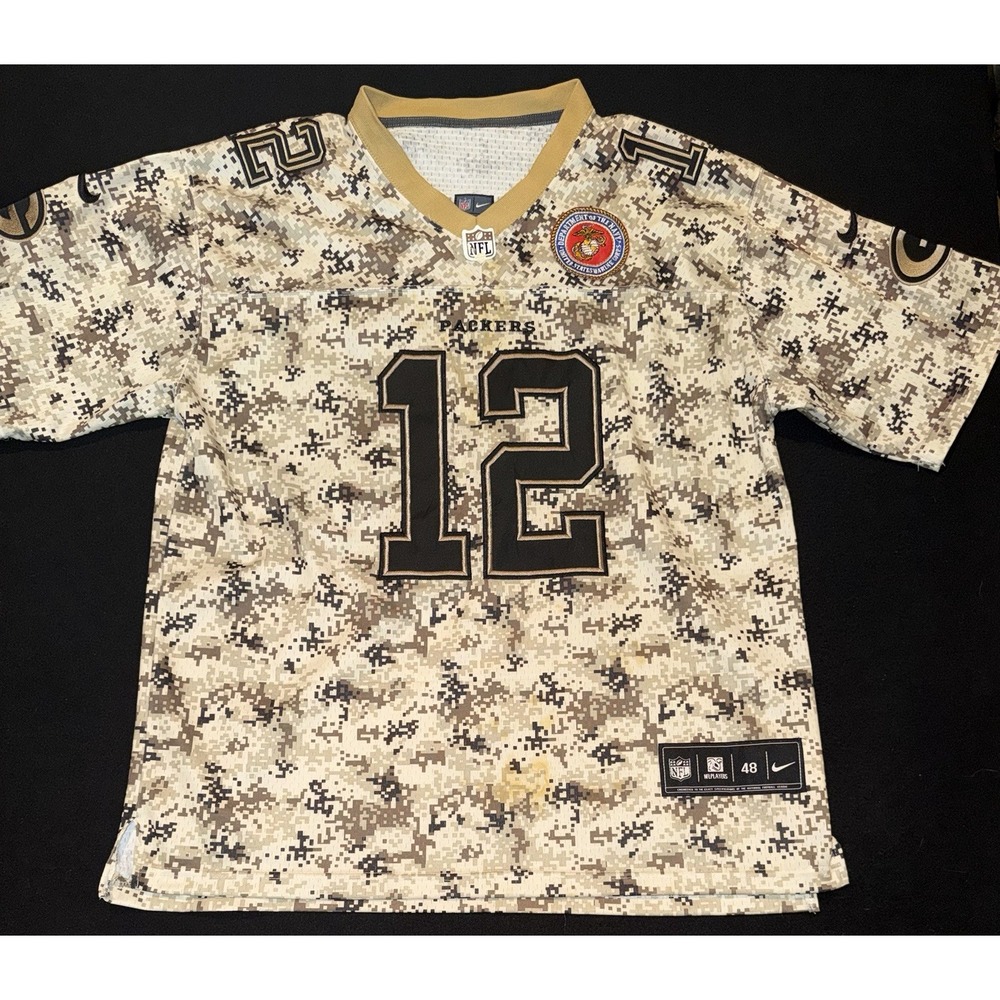 Nike Aaron Rodgers Green Bay Packers Salute To Service Digi Camo Jersey Mens 48